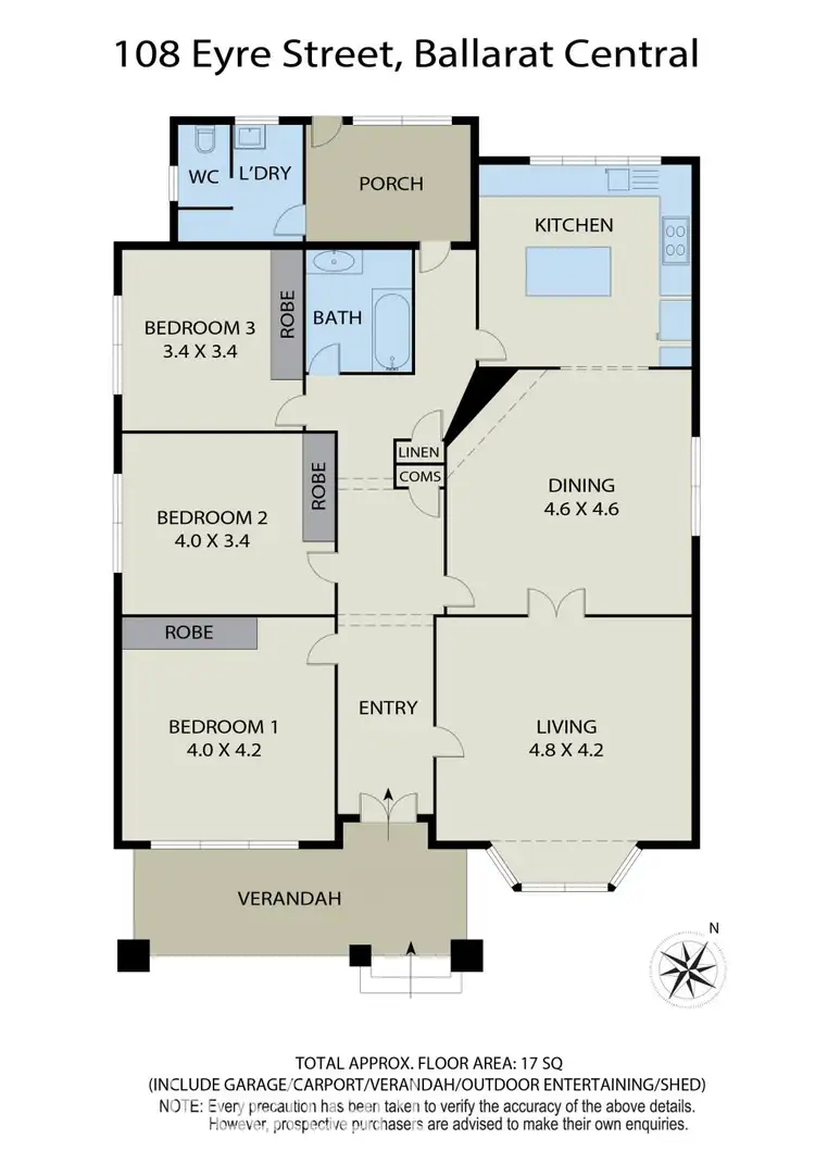 Floorplan of Homely house listing, 108 Eyre Street, Ballarat Central VIC 3350