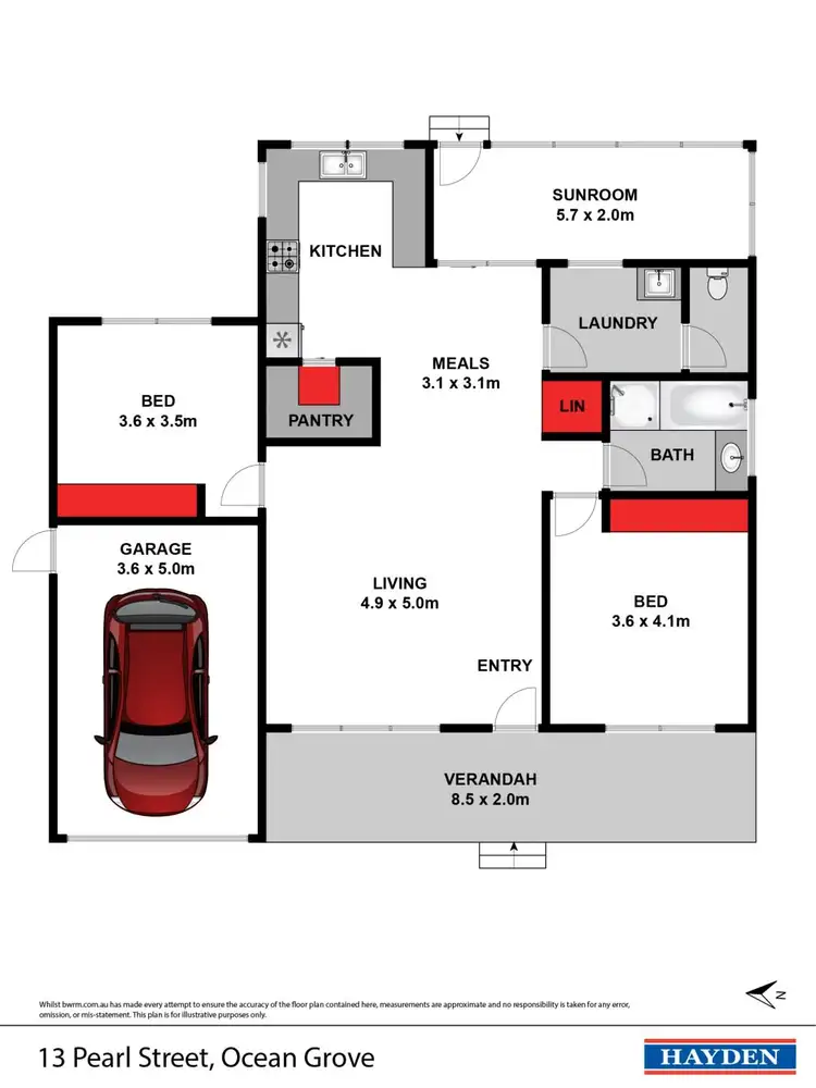 Floorplan of Homely house listing, 13 Pearl Street, Ocean Grove VIC 3226
