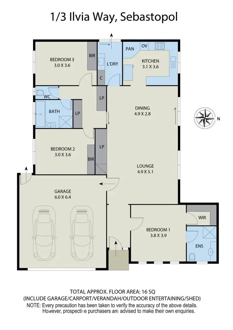 Floorplan of Homely house listing, 1/3 Ilvia Way, Sebastopol VIC 3356