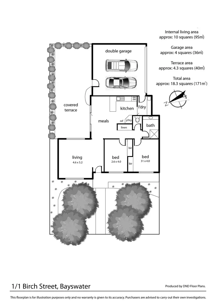 Floorplan of Homely unit listing, 1/1 Birch Street, Bayswater VIC 3153
