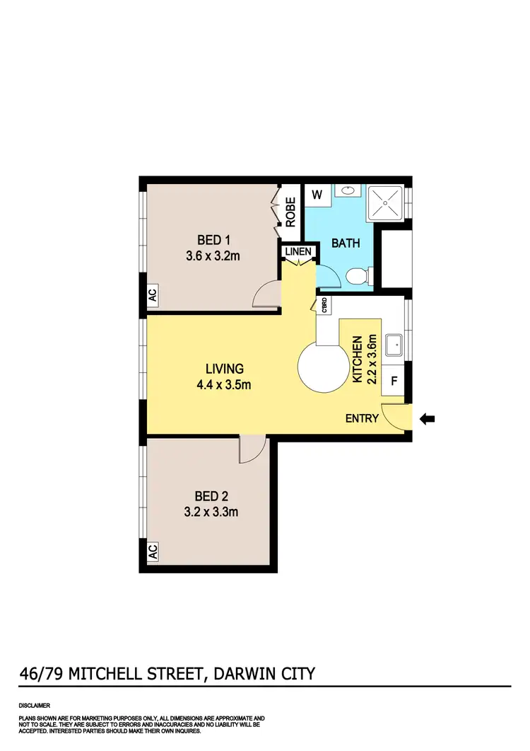 Floorplan of Homely apartment listing, 46/79 Mitchell Street, Darwin City NT 800