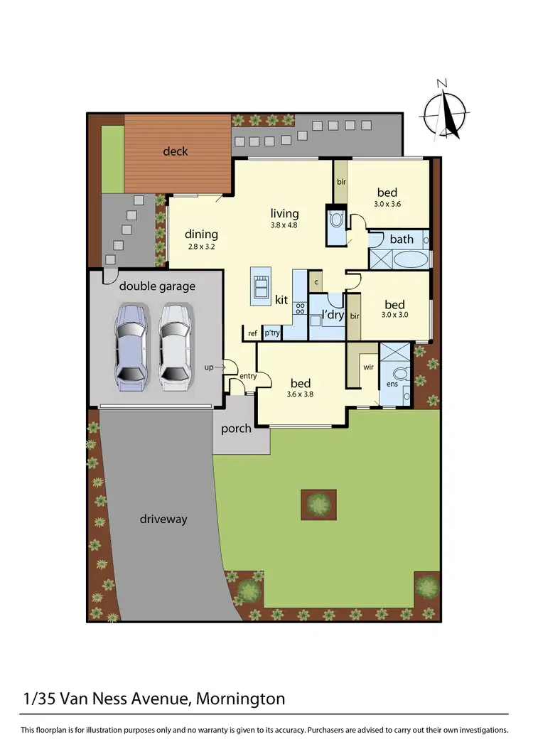 Floorplan of Homely unit listing, 1/35 Van Ness Avenue, Mornington VIC 3931