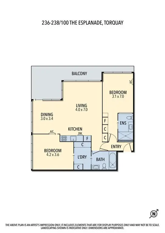 Floorplan of Homely apartment listing, 236-238/100 The Esplanade, Torquay VIC 3228