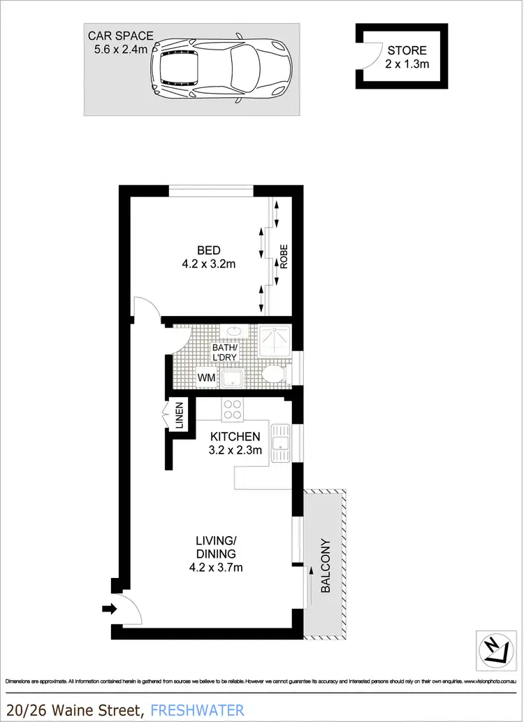 Floorplan of Homely apartment listing, 20/26 Waine Street, Freshwater NSW 2096