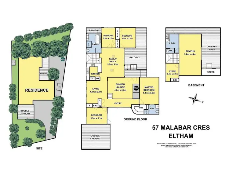 Floorplan of Homely house listing, 57 Malabar Crescent, Eltham VIC 3095