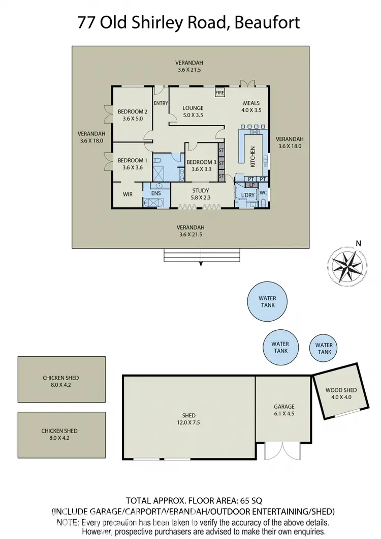 Floorplan of Homely house listing, 77 Old Shirley Road, Beaufort VIC 3373