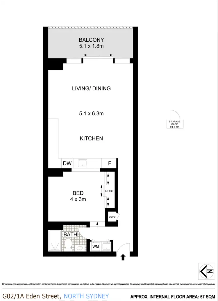 Floorplan of Homely apartment listing, G02/1A Eden Street, North Sydney NSW 2060