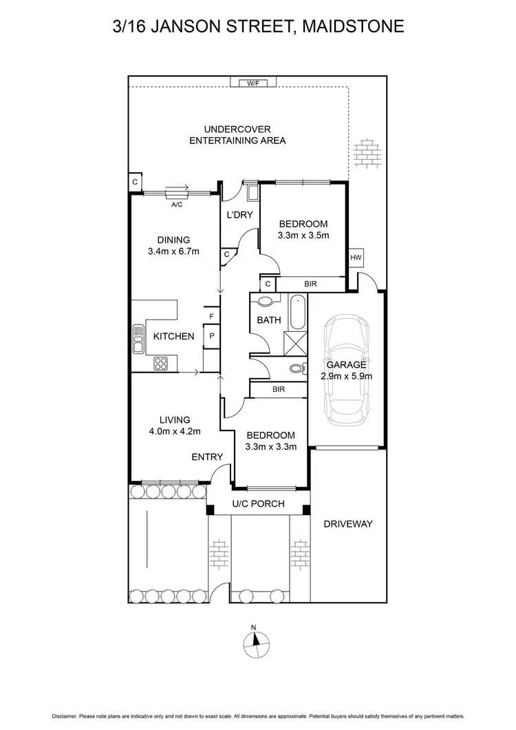 Floorplan of Homely unit listing, 3/16 Janson Street, Maidstone VIC 3012