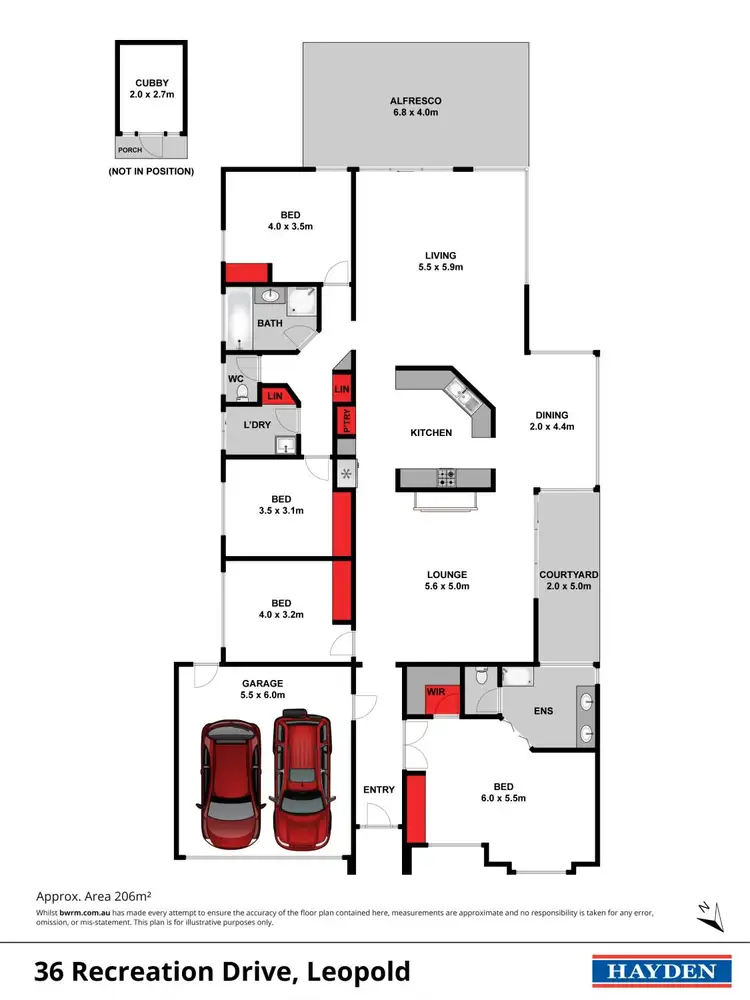 Floorplan of Homely house listing, 36 Recreation Drive, Leopold VIC 3224