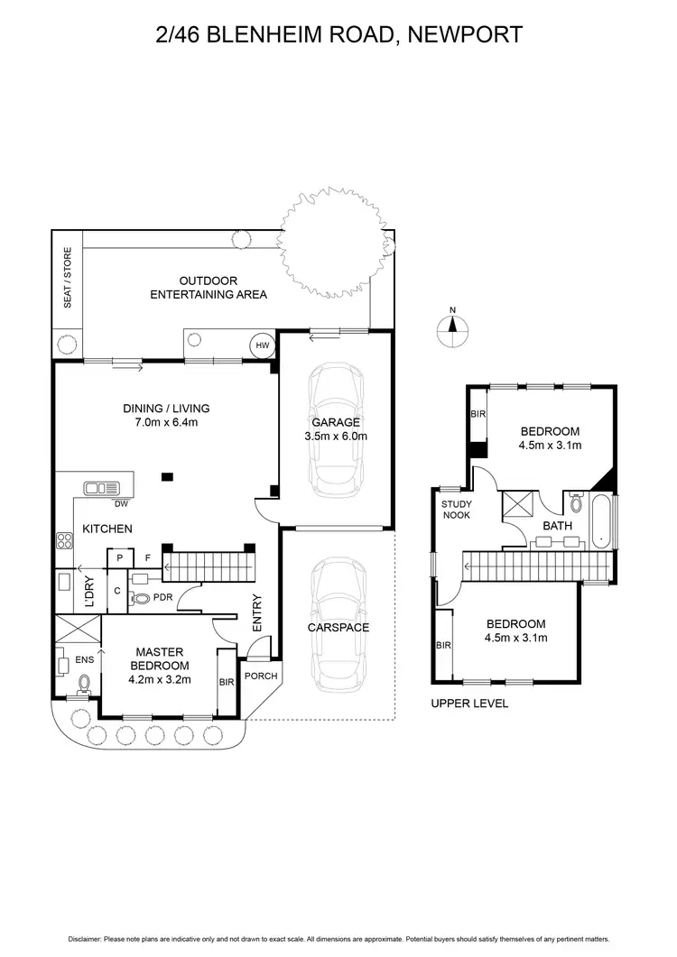 Floorplan of Homely townhouse listing, 2/46 Blenheim Road, Newport VIC 3015