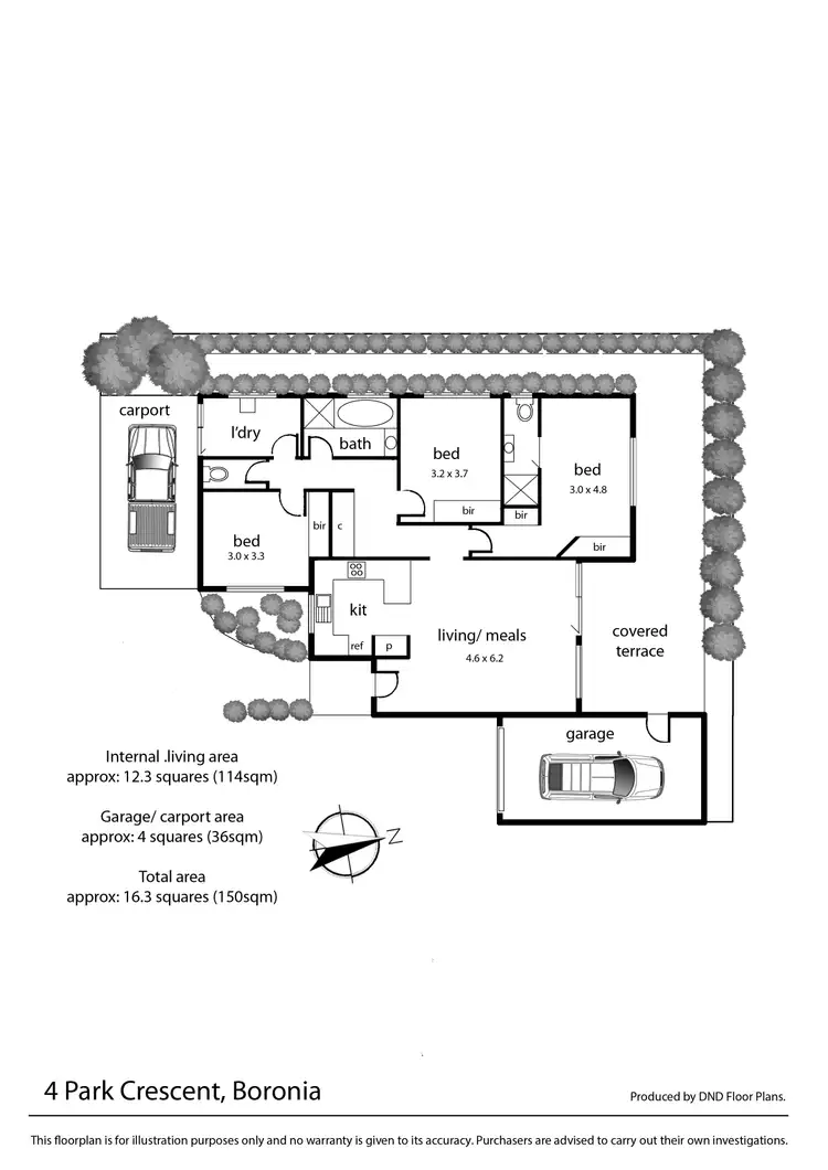 Floorplan of Homely unit listing, 3/4 Park Crescent, Boronia VIC 3155