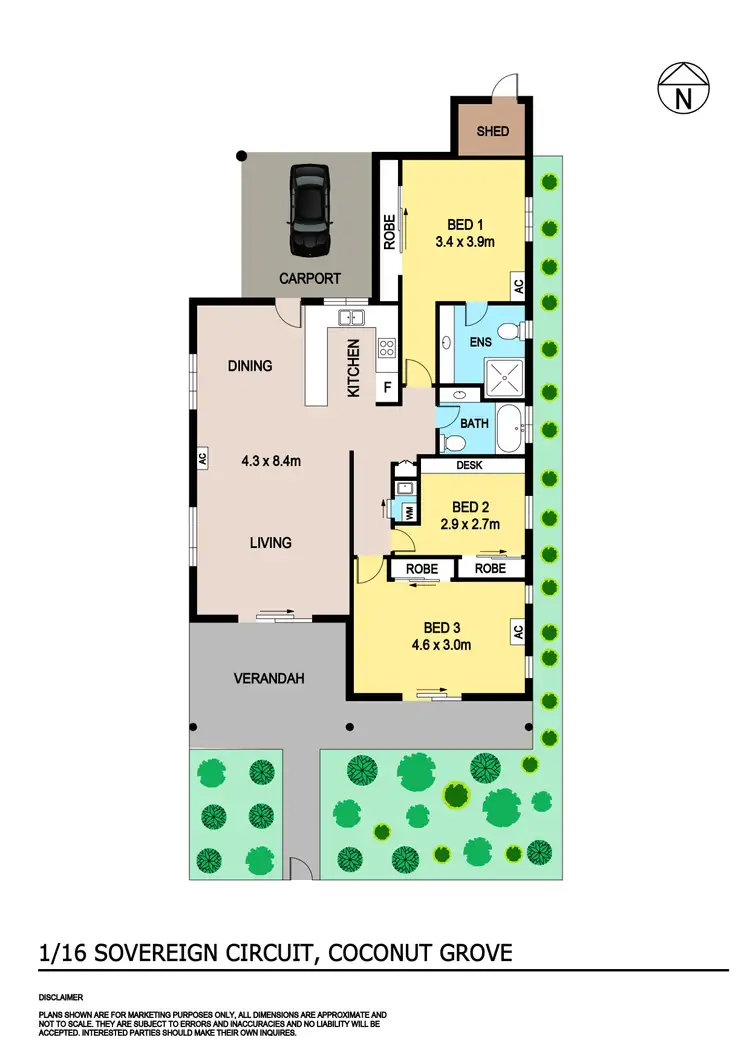 Floorplan of Homely house listing, 1/16 Sovereign Circuit, Coconut Grove NT 810