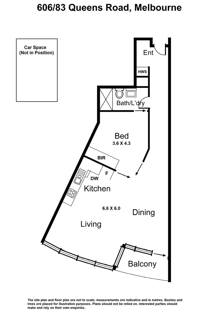 Floorplan of Homely apartment listing, 606/83 Queens Road, Melbourne VIC 3004
