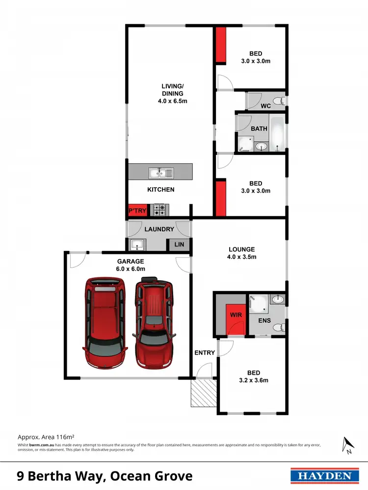 Floorplan of Homely house listing, 9 Bertha Way, Ocean Grove VIC 3226