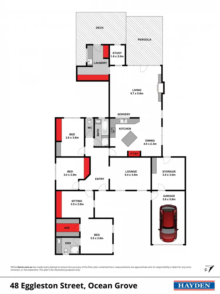 Floorplan of Homely house listing, 48 Eggleston Street, Ocean Grove VIC 3226