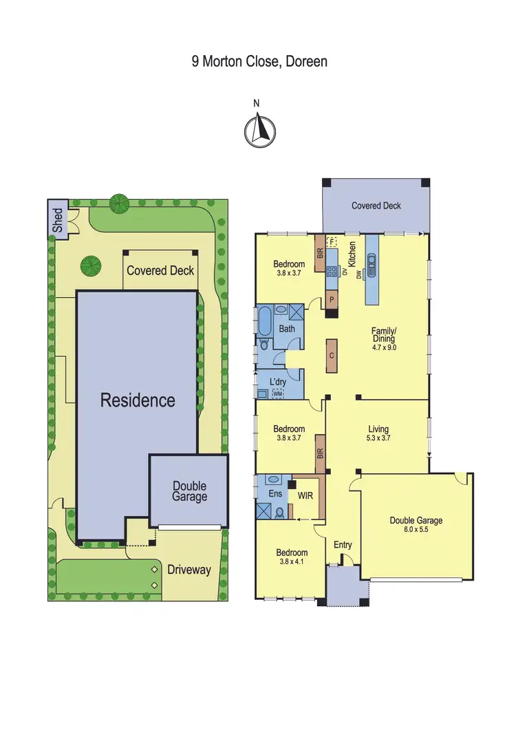 Floorplan of Homely house listing, 9 Morton Close, Doreen VIC 3754