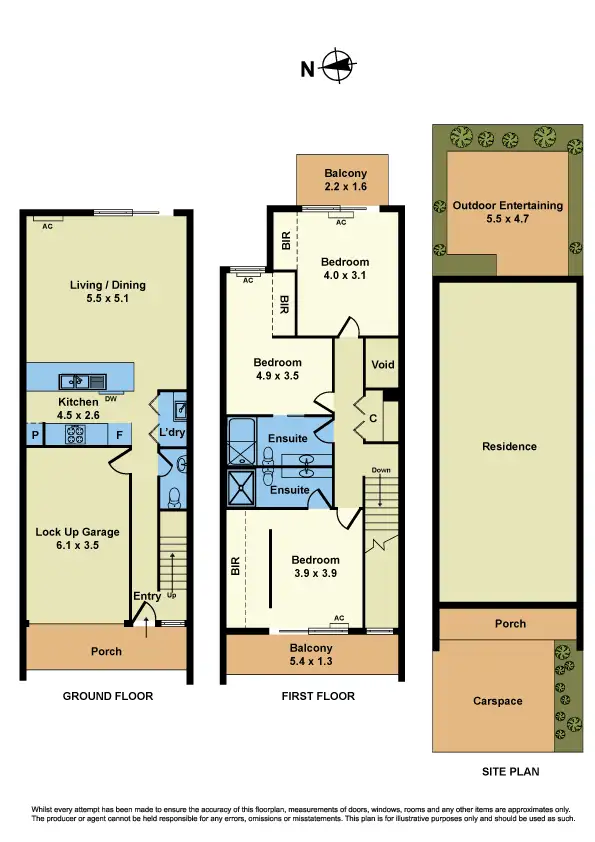 Floorplan of Homely townhouse listing, 3/119 Blackshaws Road, Newport VIC 3015