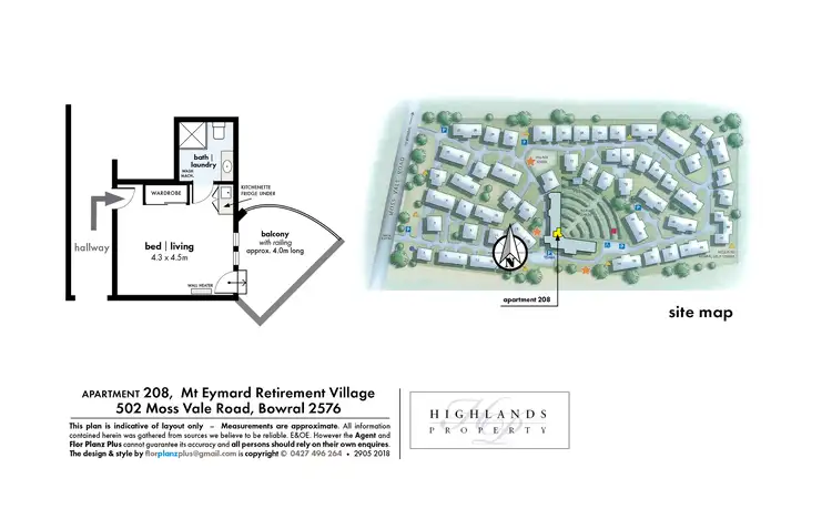 Floorplan of Homely unit listing, 208/502 Moss Vale Road, Bowral NSW 2576