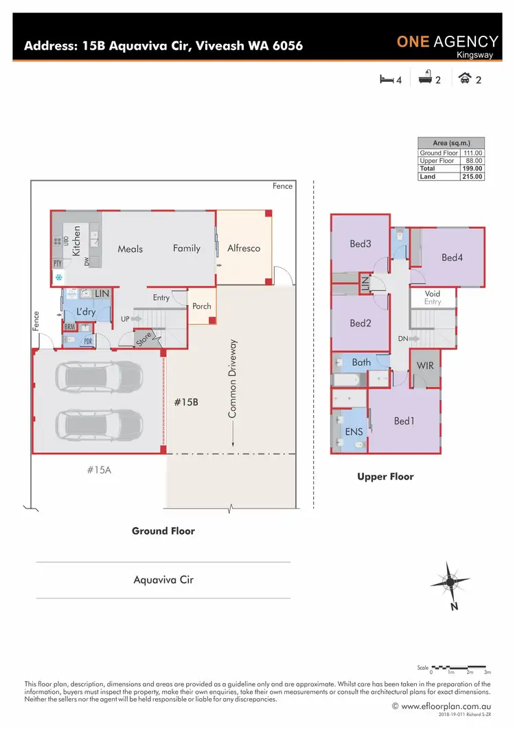 Floorplan of Homely townhouse listing, 15B Aquaviva Circle, Viveash WA 6056