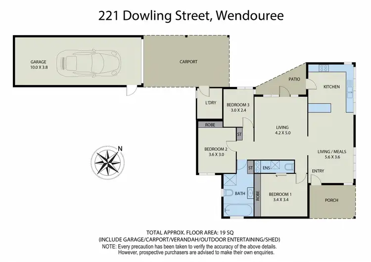 Floorplan of Homely house listing, 221 Dowling Street, Wendouree VIC 3355