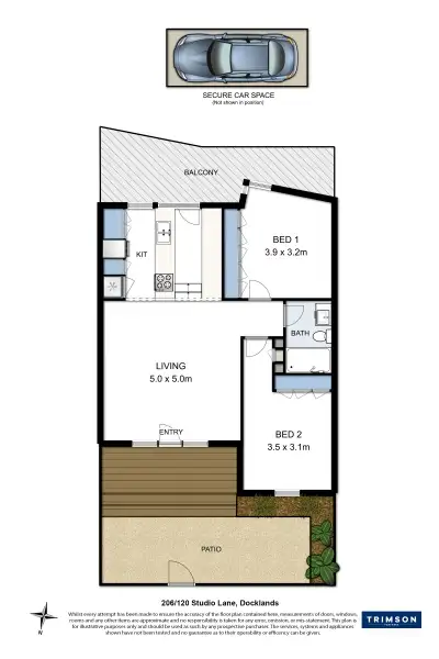 Floorplan of Homely apartment listing, 206/120 Studio Lane, Docklands VIC 3008