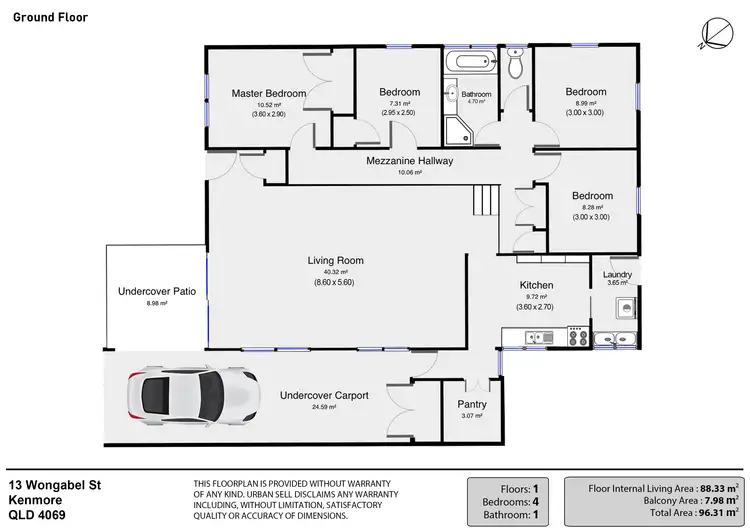 Floorplan of Homely house listing, 13 Wongabel Street, Kenmore QLD 4069