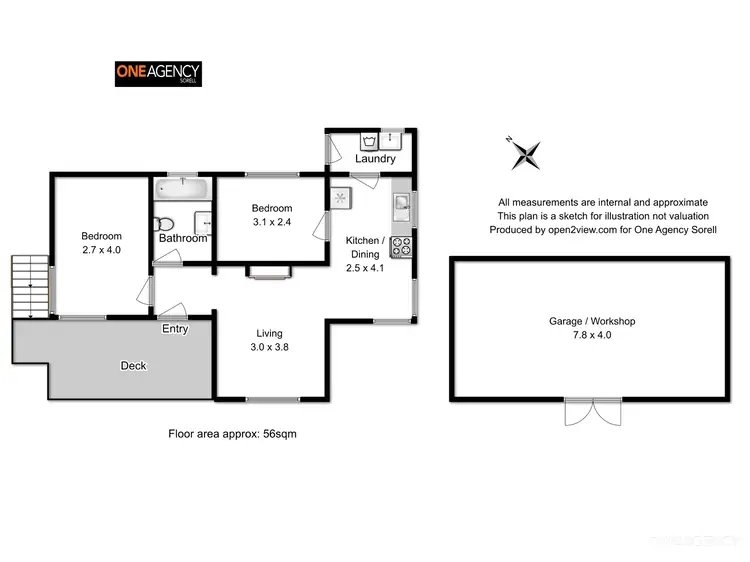 Floorplan of Homely unit listing, 2/3 Vancouver Link, Midway Point TAS 7171