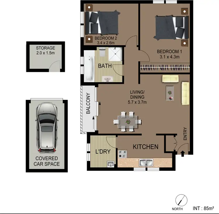 Floorplan of Homely apartment listing, 1/35 George Street, Marrickville NSW 2204