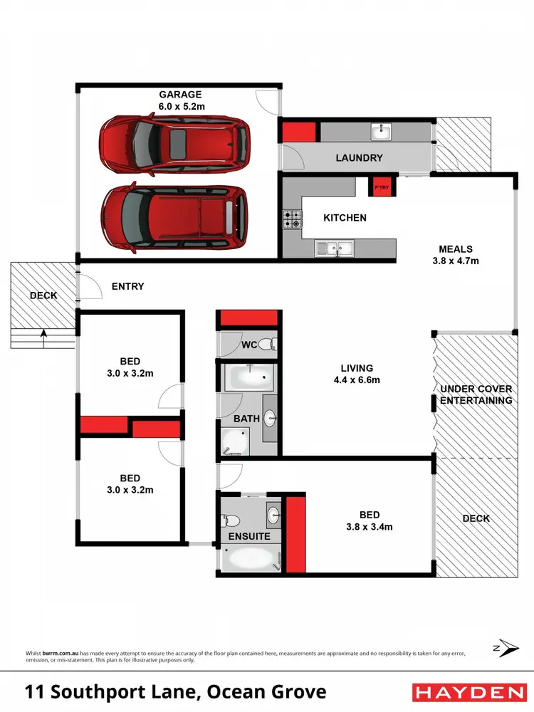 Floorplan of Homely townhouse listing, 11 Southport Lane, Ocean Grove VIC 3226