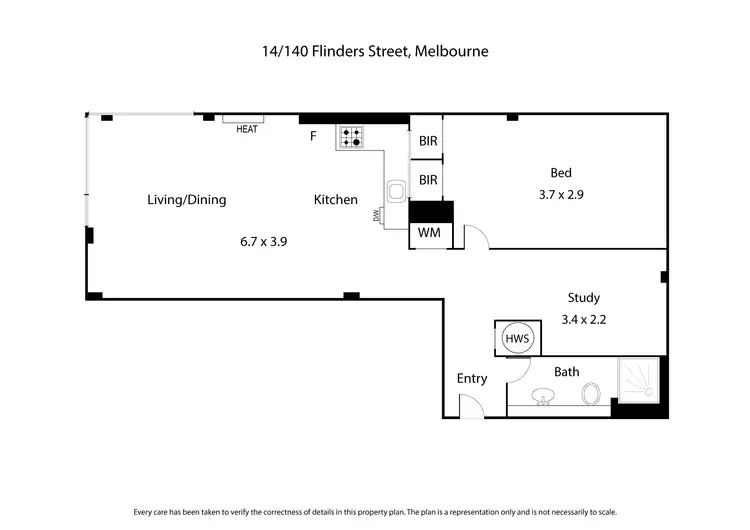 Floorplan of Homely apartment listing, 14/140 Flinders Street, Melbourne VIC 3000