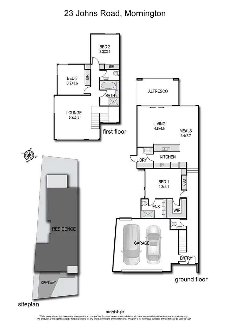 Floorplan of Homely house listing, 23 Johns Road, Mornington VIC 3931