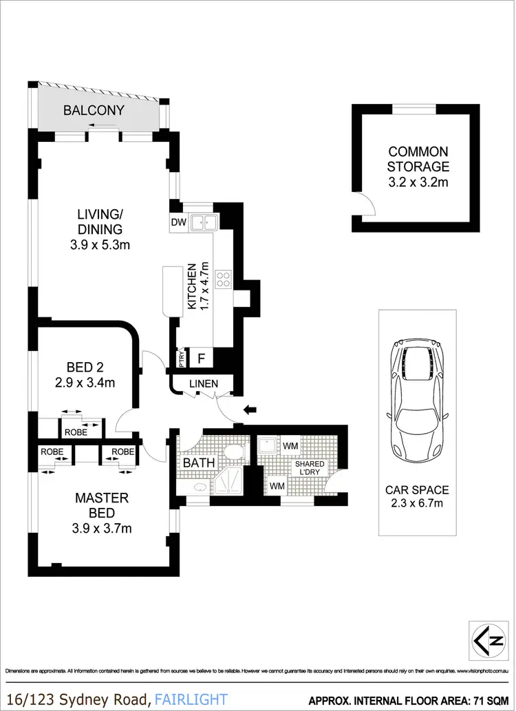 Floorplan of Homely apartment listing, 16/123 Sydney Road, Fairlight NSW 2094