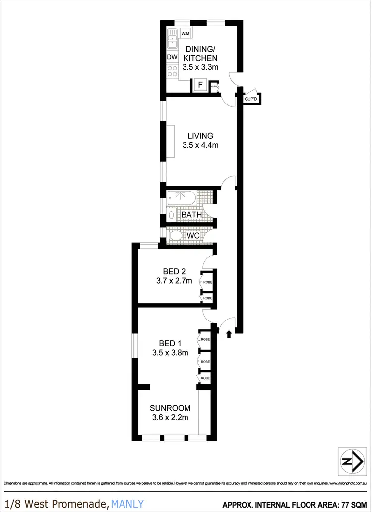 Floorplan of Homely apartment listing, 1/8 West Promenade, Manly NSW 2095
