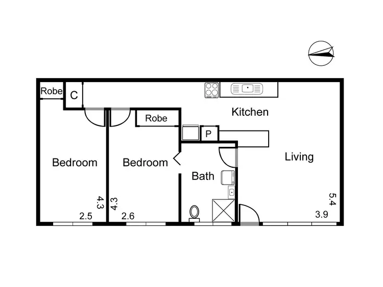 Floorplan of Homely apartment listing, 12/38 Hampton Parade, West Footscray VIC 3012