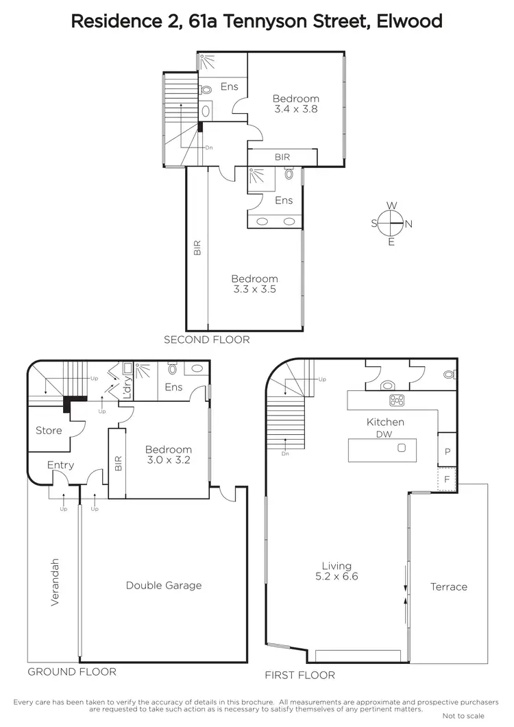 Floorplan of Homely townhouse listing, 2/61a Tennyson Street, Elwood VIC 3184