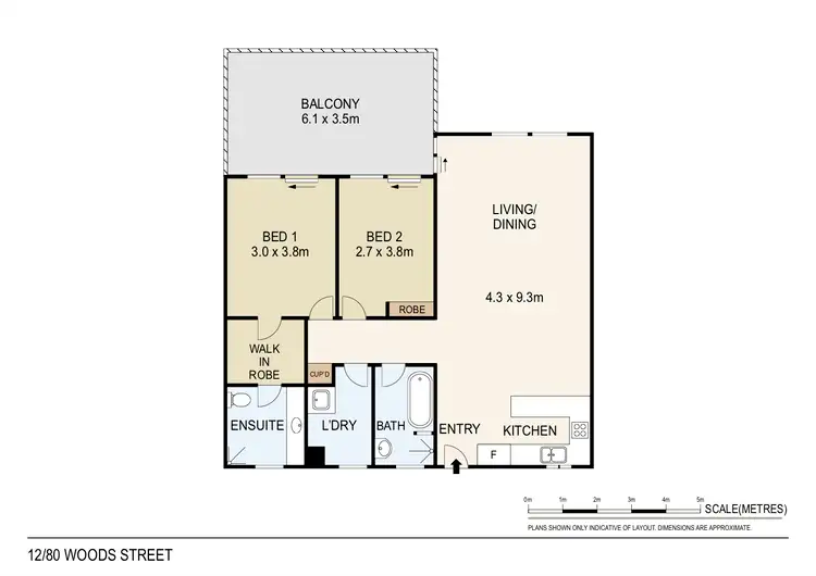 Floorplan of Homely unit listing, 12/80 Woods Street, Darwin City NT 800