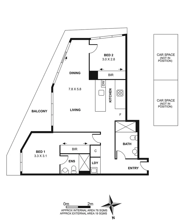 Floorplan of Homely apartment listing, 2606/3 Yarra Street, South Yarra VIC 3141