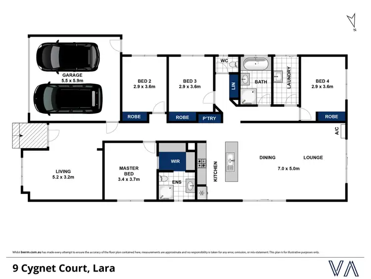 Floorplan of Homely house listing, 9 Cygnet Court, Lara VIC 3212