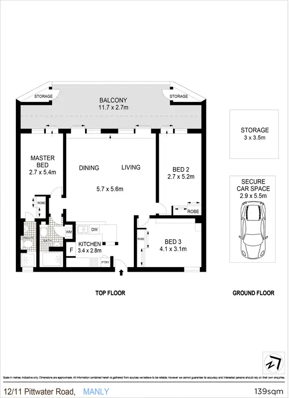 Floorplan of Homely apartment listing, 12/11 Pittwater Road, Manly NSW 2095
