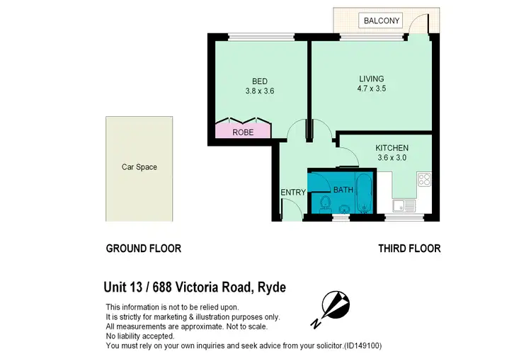 Floorplan of Homely apartment listing, 13/688 Victoria Road, Ryde NSW 2112