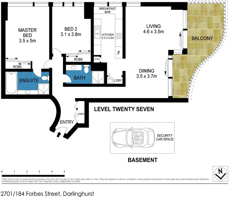 Floorplan of Homely apartment listing, 2701/184 Forbes Street, Darlinghurst NSW 2010