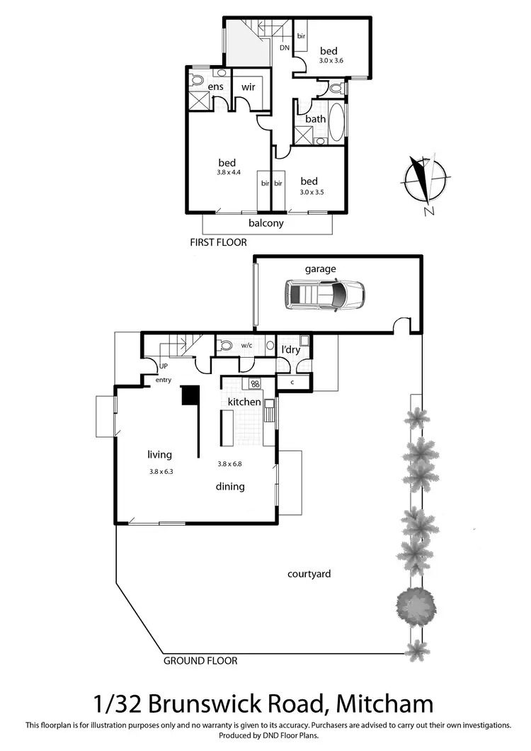 Floorplan of Homely townhouse listing, 1/32 Brunswick Road, Mitcham VIC 3132