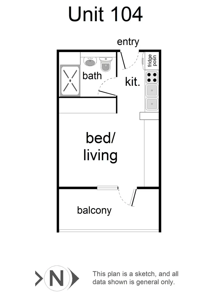 Floorplan of Homely studio listing, 104/141 Waverley Road, Malvern East VIC 3145