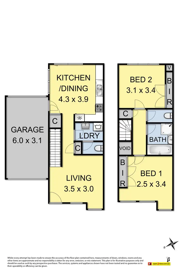 Floorplan of Homely townhouse listing, 2/2B Barrett Street, Maidstone VIC 3012