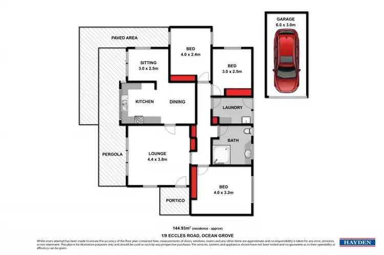 Floorplan of Homely unit listing, 1/9 Eccles Road, Ocean Grove VIC 3226