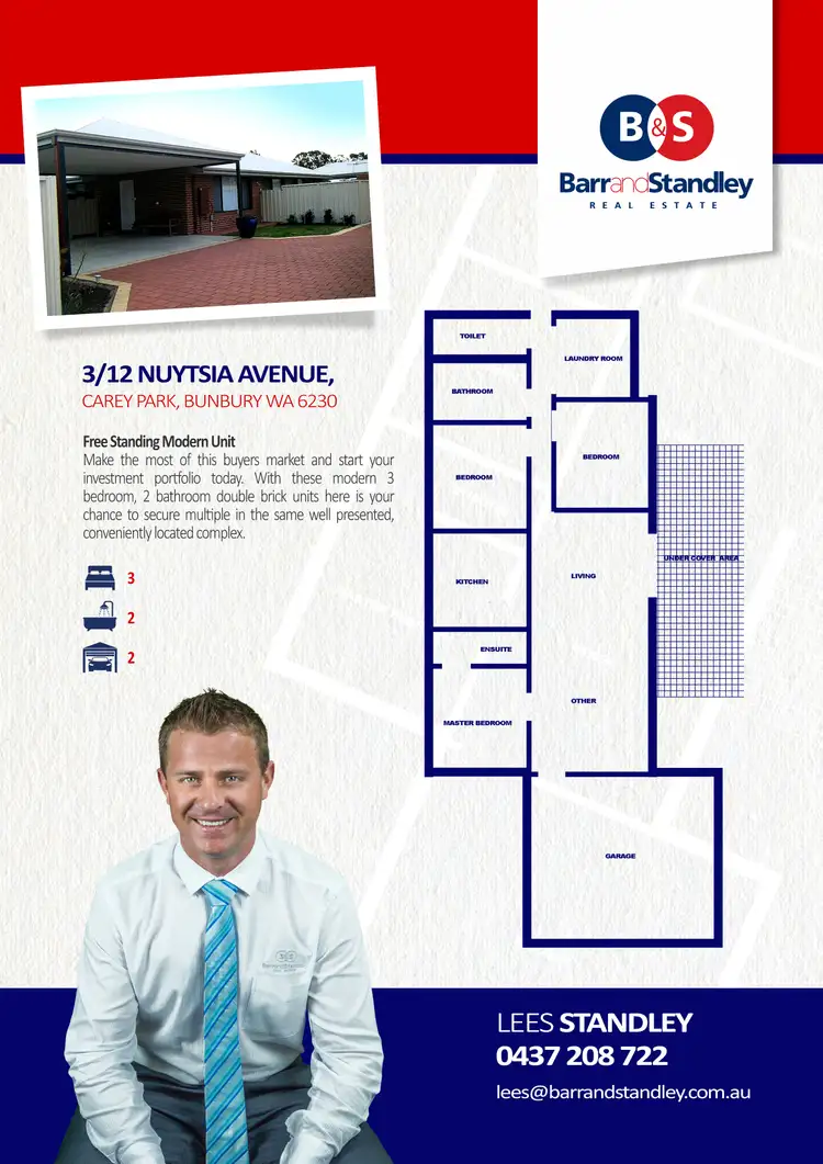 Floorplan of Homely unit listing, 3/12 Nuytsia Avenue, Carey Park WA 6230