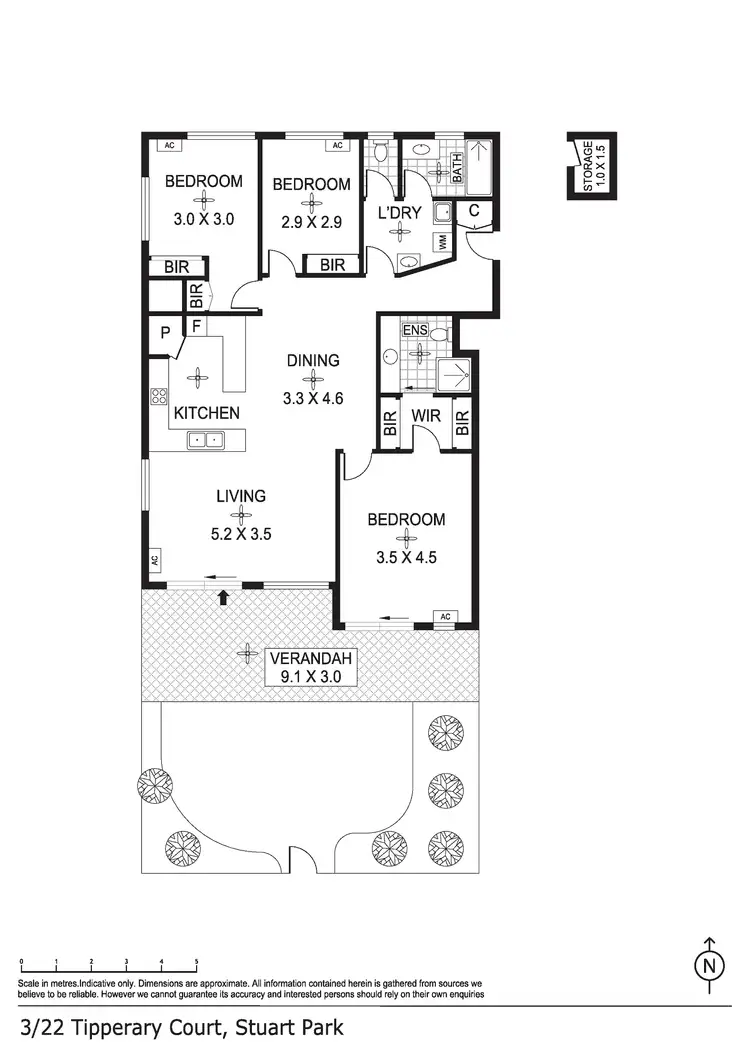 Floorplan of Homely unit listing, 3/22 Tipperary Court, Stuart Park NT 820
