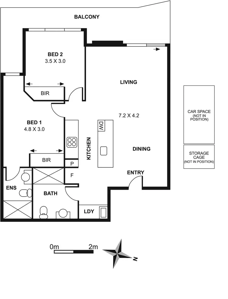 Floorplan of Homely apartment listing, 2102/3 Yarra Street, South Yarra VIC 3141