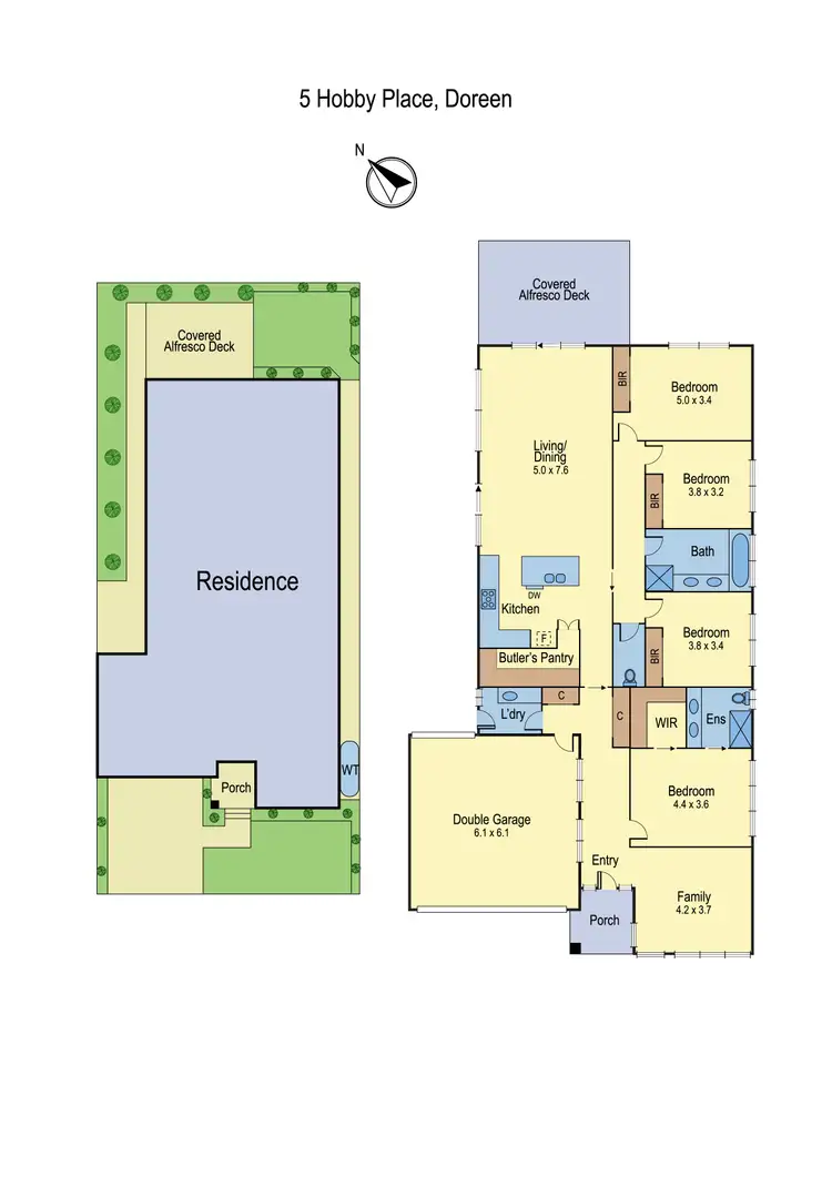 Floorplan of Homely house listing, 5 Hobby Place, Doreen VIC 3754