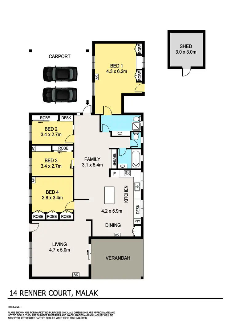 Floorplan of Homely house listing, 14 Renner Court, Malak NT 812